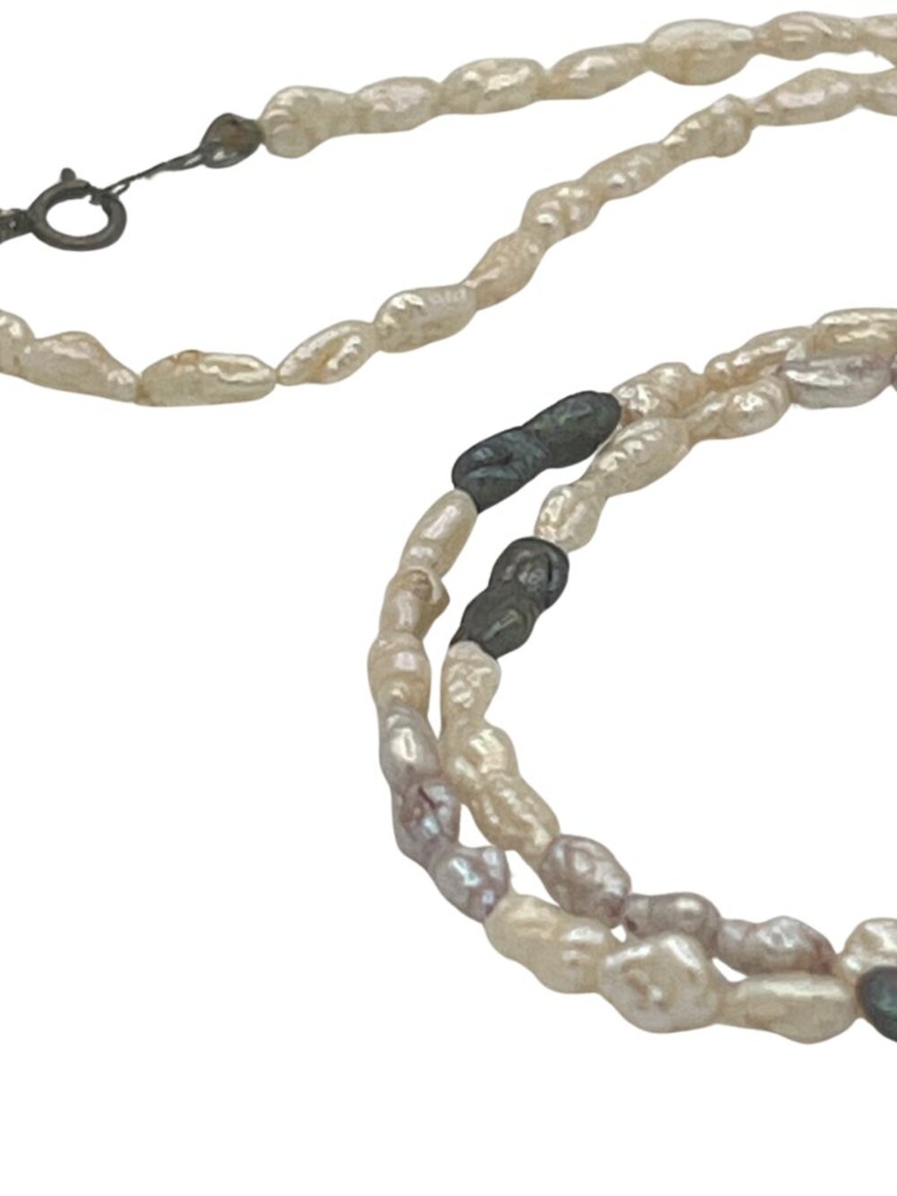 Freshwater Pearl Bead Necklace Speidel 925 Clasp Vintage - Picture 5 of 14